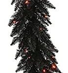 Black Christmas Garland | With Orange Lights Feature