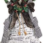 Unknown1 Santa’s Workshop Houndstooth Scroll Angel Tree Topper 16″ 16 Multi Color Plastic