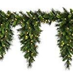 Vickerman 9′ x 19″ Bangor Mixed Icicle Artificial Christmas Garland, Warm White Dura-lit LED Mini Lights – Faux Icicle Christmas Garland – Seasonal Indoor Home Decor