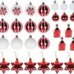 SFTYUFS 28pcs Shatterproof Christmas Ball Ornaments Decoration Decorative Painting & Glitering Designs Christmas Tree Ornaments Assorted Bulk Christmas Tree Baubles Set